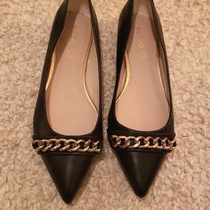 Black Aldo Flats, Pointed-Toe Silhouette
